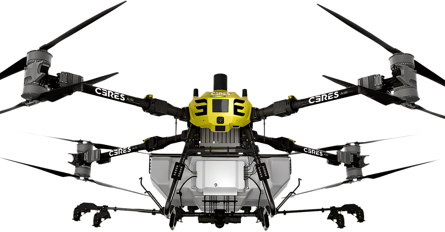 Front view of the Ceres C40 agricultural drone